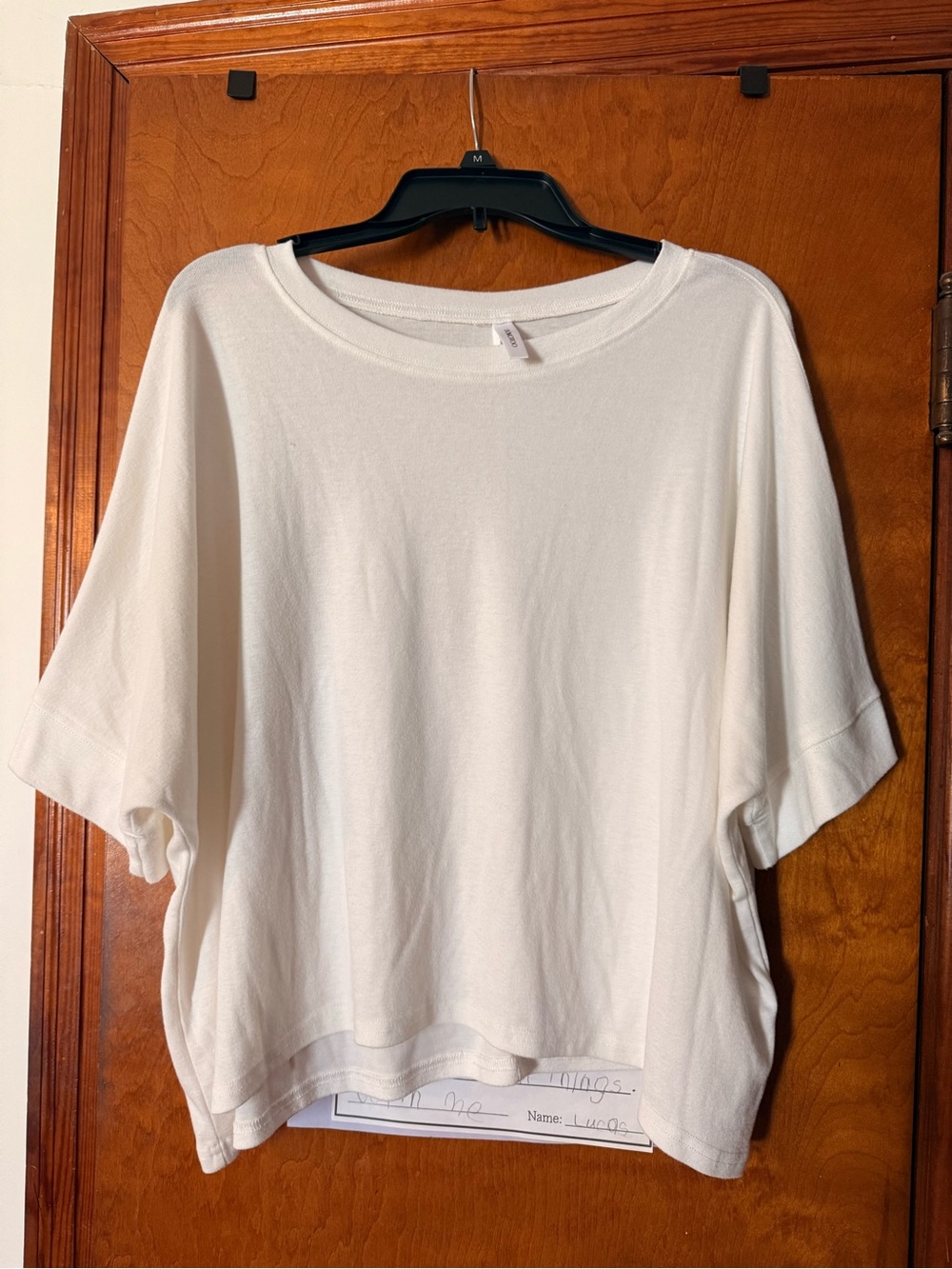 Boxy Scoop Neck Women's Top - White